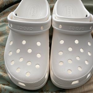 Womens white platform crocs